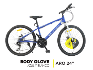 Bicicleta Body Glove Azul y Blanco Aro 24"