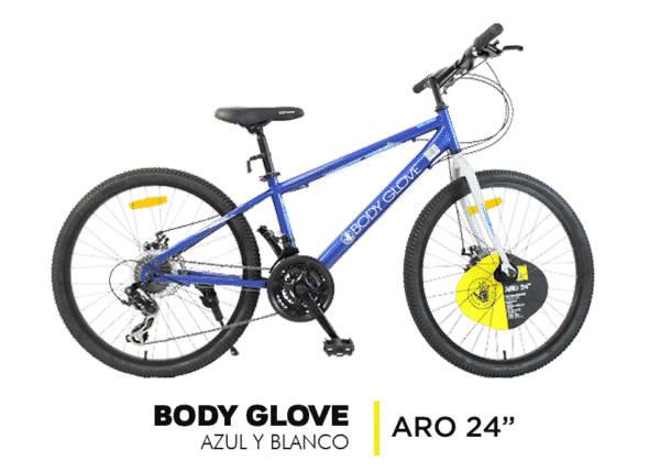 Bicicleta Body Glove Azul y Blanco Aro 24"