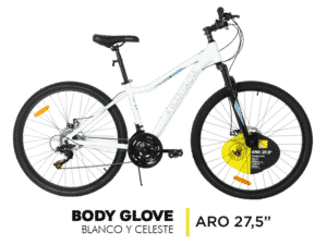 Bicicleta Body Glove Blanco y Celeste Aro 27,5"