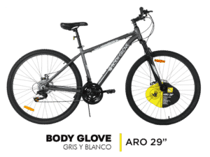 Bicicleta Body Glove Gris y Blanco Aro 29"