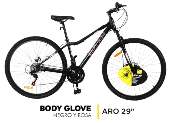 Bicicleta Body Glove Negro y Rosa Aro 29"