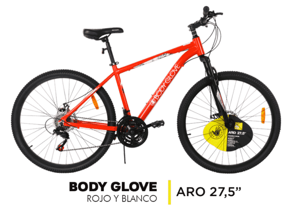 Bicicleta Body Glove Rojo y Blanco 27,5"